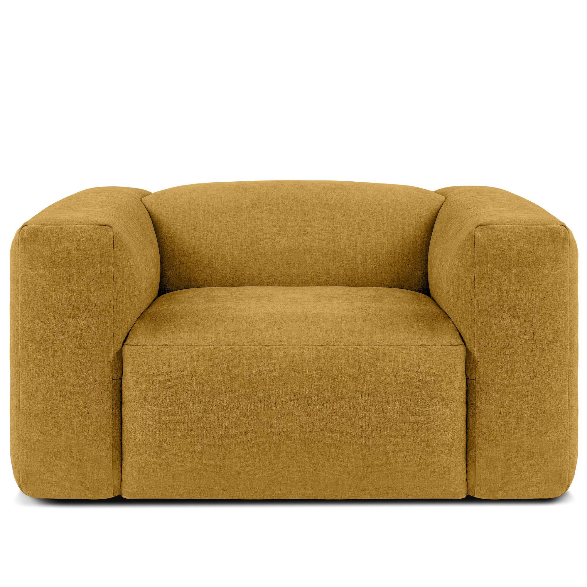 SESSEL BUFFO , Honiggelb - Currygelb, Textil (130/73/96cm) - KONSIMO®