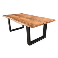 COUCHTISCH MAMMUT Akazie Natur, Schwarz 120 cm - Braun, Holz (60/120/45cm) - riess-ambiente