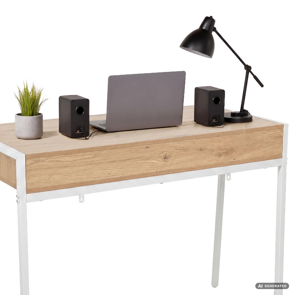 SCHREIBTISCH ZENTIA 100 cm Artisan Eiche - Eiche Artisan/Weiß, Holzwerkstoff (100/45/80.5cm) - Akord