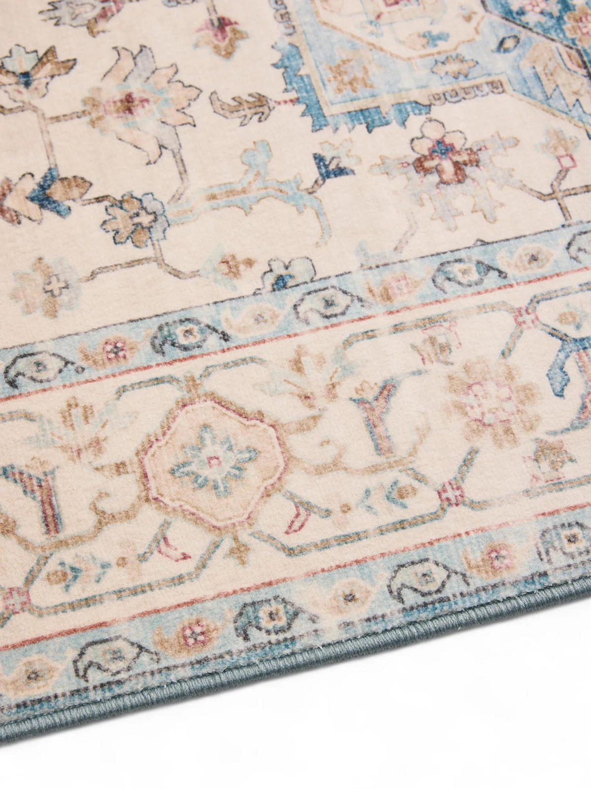 VINTAGE-LÄUFER Miray waschbar 80/240 cm - Blau/Multicolor, Kunststoff (80/240cm) - benuta Nest