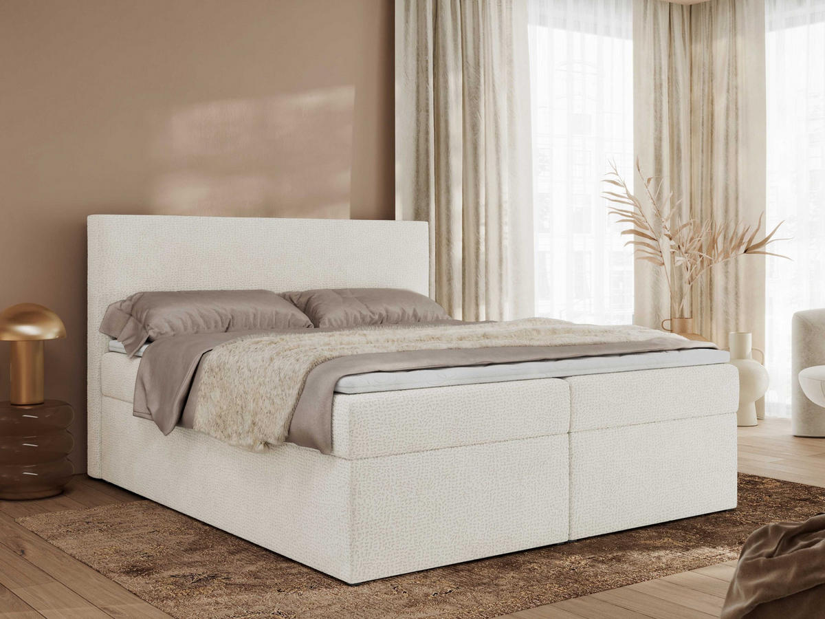 BOXBETT JAGUAR 200/200 - Creme Struktur - H4 - Ecru, Holz/Textil (200/200cm) - MKS