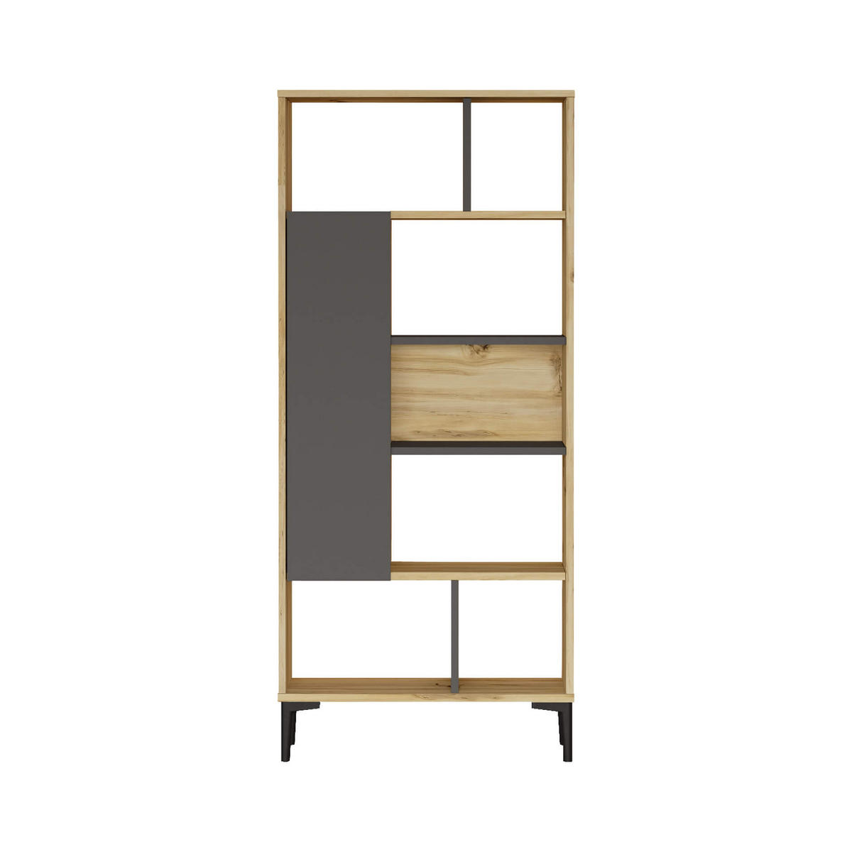 BÜCHERREGAL Hellbraun 25/72/163,5 cm - Braun, Holzwerkstoff (72/163.5/25cm) - Mobili Rebecca
