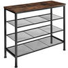 SCHUHREGAL Newport,80,5 x 30,5 x 72,5 cm,Industrial Holz dunkel, rustikal - Rostfarben, Metall (30.5/72.5/80.5cm) - tectake