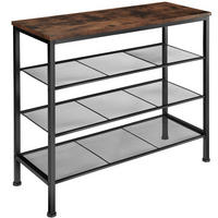 SCHUHREGAL Newport,80,5 x 30,5 x 72,5 cm,Industrial Holz dunkel, rustikal - Rostfarben, Metall (30.5/72.5/80.5cm) - tectake