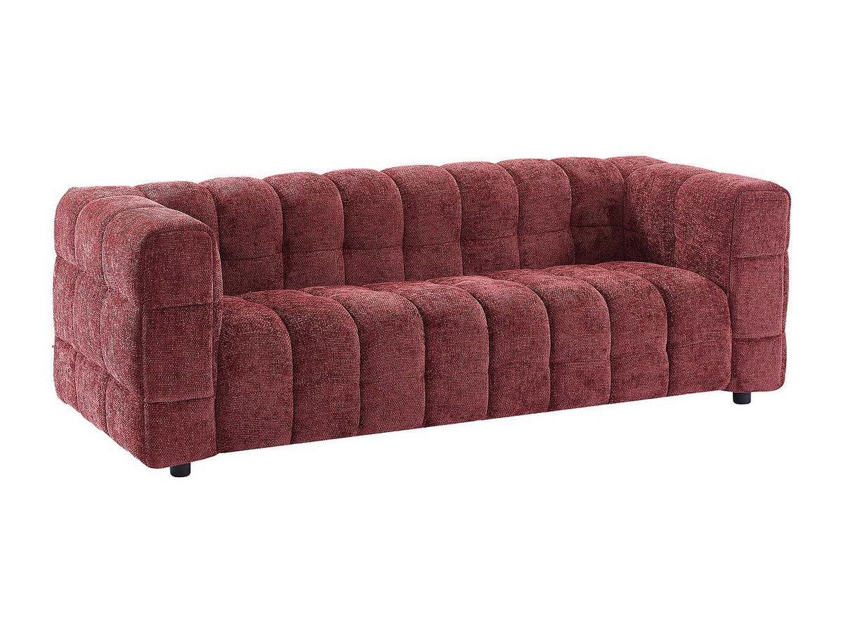 SOFA - 3 Personen - stoff - bordeaux Lerici - Bordeaux, Holz/Textil (213/72/89cm) - Vente-Unique