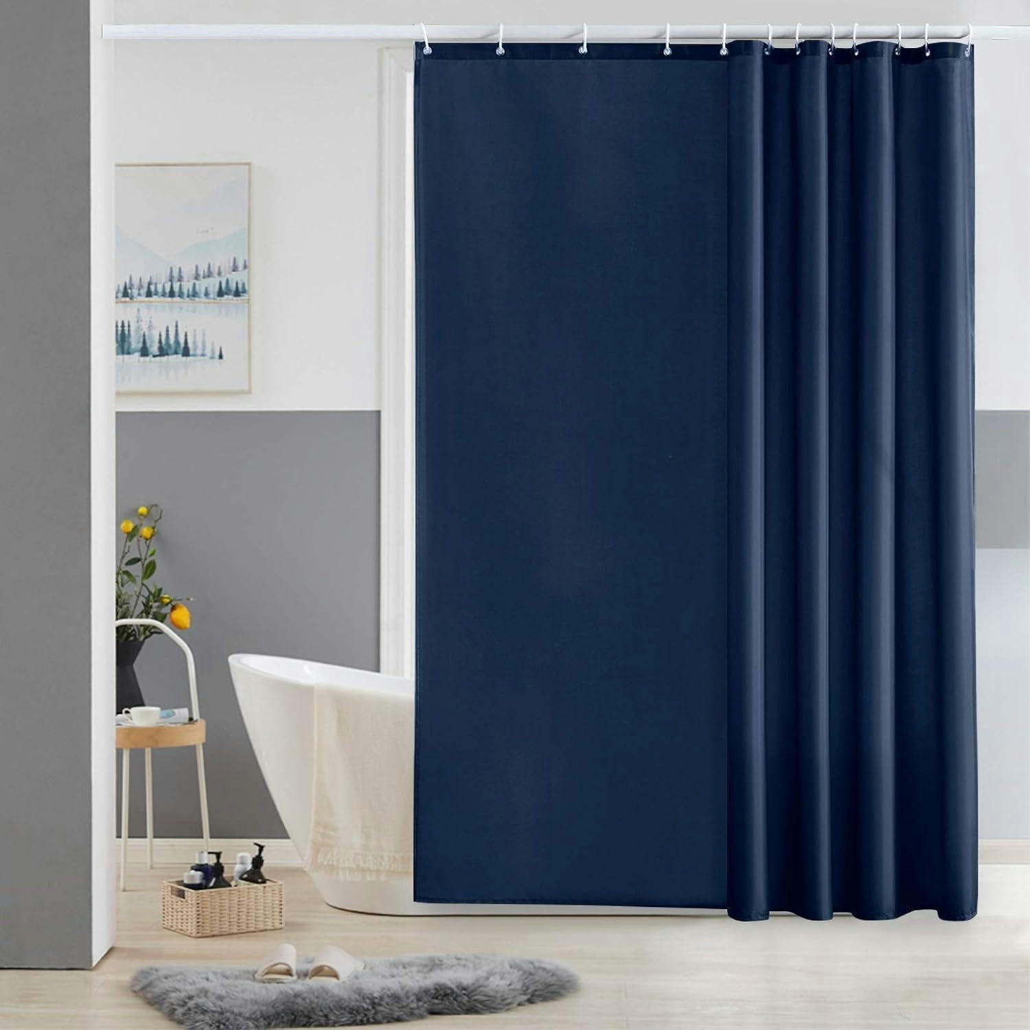 DUSCHVORHANG Textil Dunkelblau 180 x 180 cm - Dunkelblau, Textil (180/180cm)