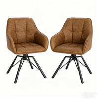 ESSZIMMERSTUHL 2er-Set drehbar Light Brown Faux Leather - Hellbraun, Metall (54/82.5/57cm) - Meubliv