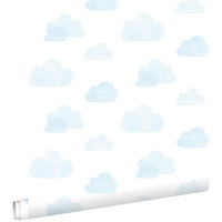 TAPETE gestempelte Wolken 53 cm x 10.05 m - Blau, Papier (53/0.1cm) - ESTAhome