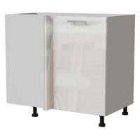 ECK-KÜCHENSCHRANK Essen D13U/90 Weiß Hochglanz / Weiß Matt 90 / 50 / 82cm - Weiß Hochglanz/Weiß, Holz/Holzwerkstoff (90/82/50cm) - Feldmann-Wohnen