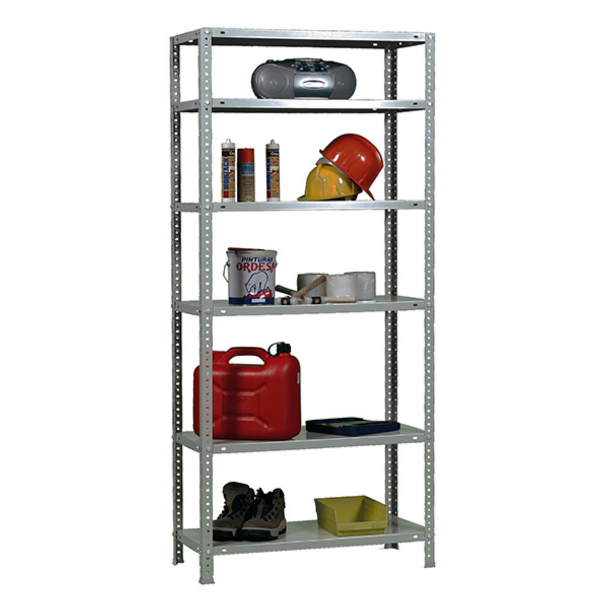 SCHRAUBREGAL PANDA TALL | HxBxT 200x80x30cm | 6 Fachböden | Fachlast 100kg | Verzinkt - Silberfarben, Metall (80/200/30cm) - PROREGAL