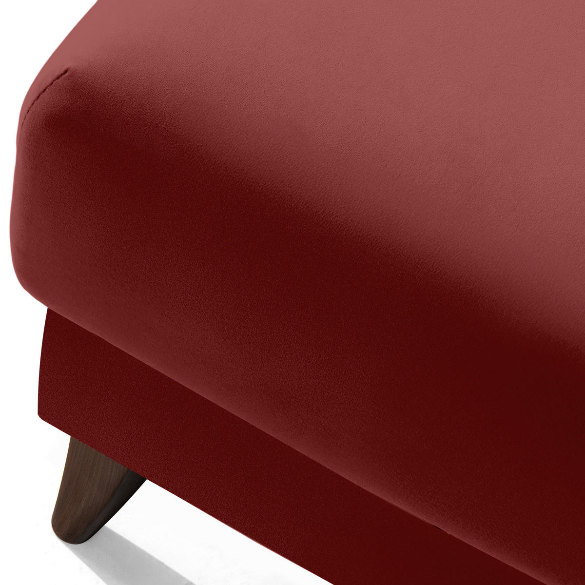 HOCKER GUSTAVO Velours, Bordeaux - Bordeaux, Holz/Holzwerkstoff (92/49/92cm) - KONSIMO®