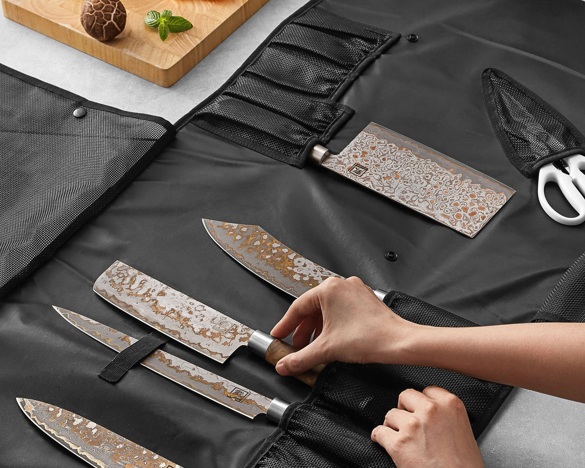 MESSERTASCHE SCHWARZ 13 FÄCHER - Schwarz, Kunststoff (94/1/47cm) - Zayiko