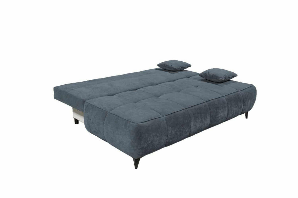 SCHLAFSOFA mit Bettkasten und Schlaffunktion - Blau/Schwarz, Kunststoff/Textil (215/96/106cm) - ed exciting design