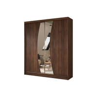 SCHWEBETÜRENSCHRANK Vex 200 cm mit Spiegel, 2-türig, dunkelbraun - Dunkelbraun, Kunststoff (200/216/61cm) - Margaret Hadas24