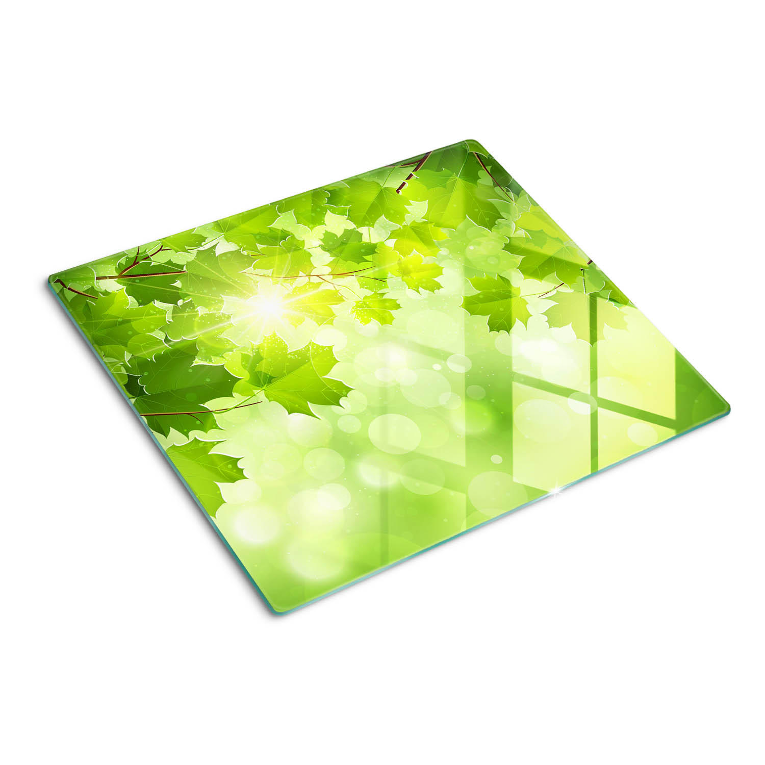 GLASPLATTE 60x52 cm Rosskastanienblätter - Grün, Glas (60/0.4/52cm) - TULUP