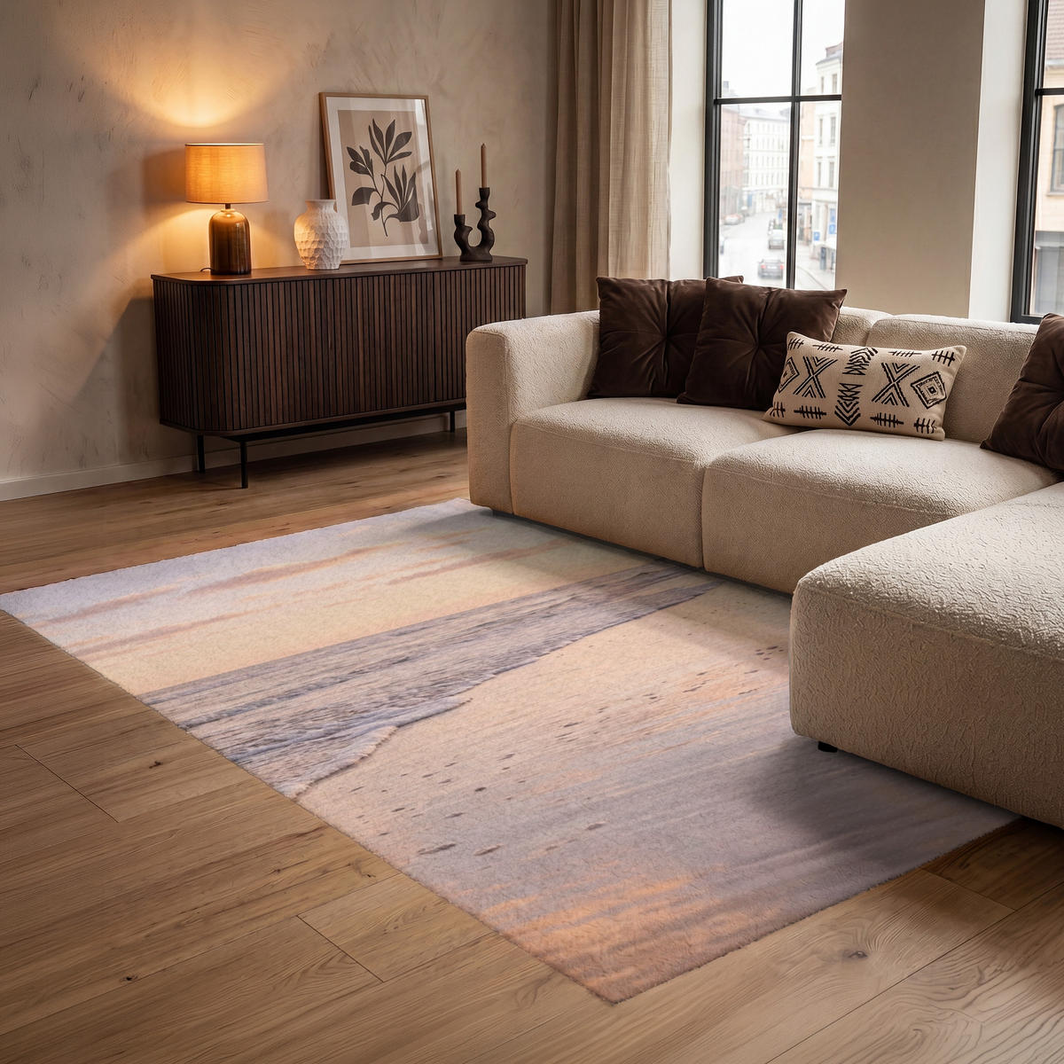 KOBERCE - Pláž - Príboj - Oblaky - 140x200 cm - svetloružová, textil/plast (140/0.4cm) - OnlyWow