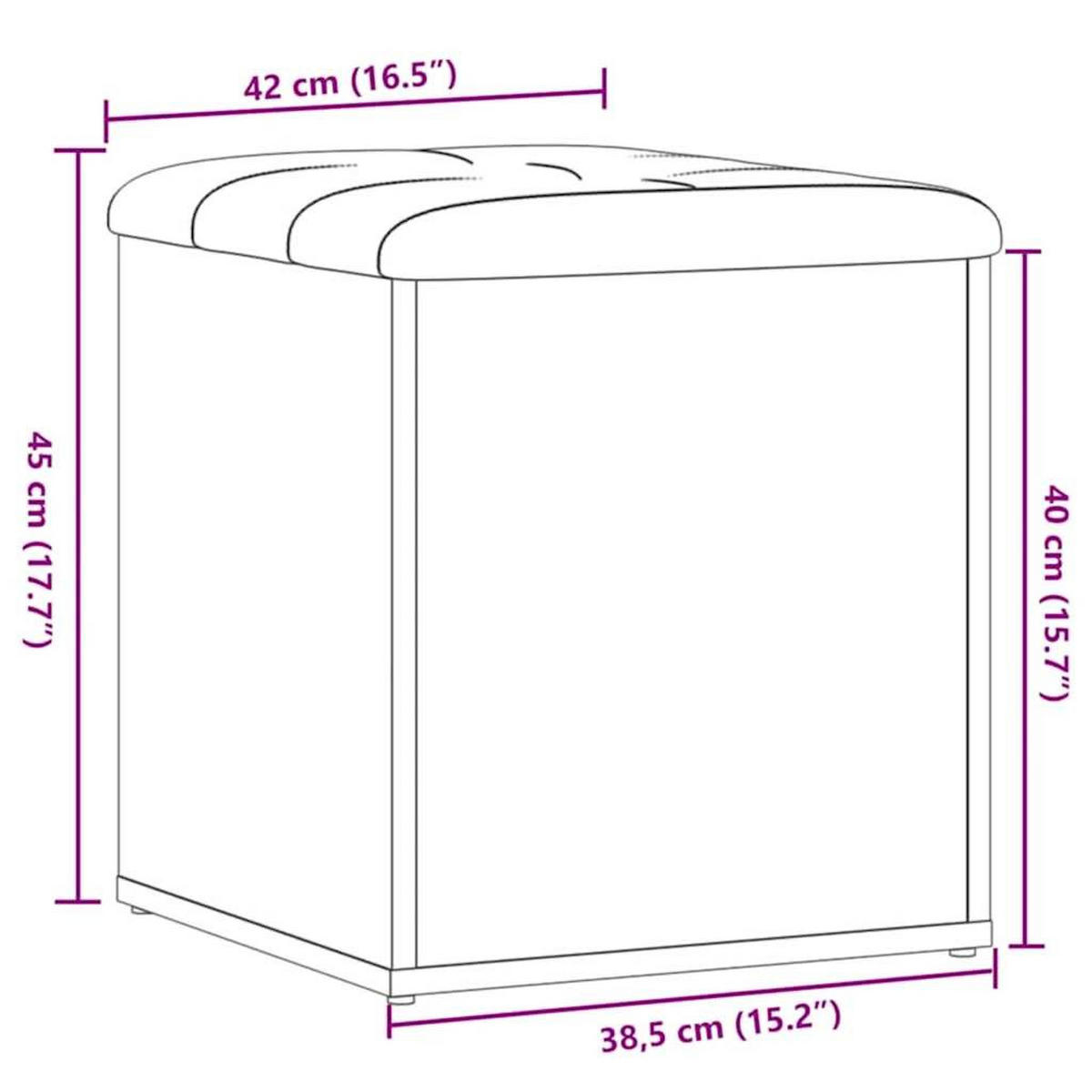 SITZBANK Mit Stauraum Artisan-Eiche 42/42/45 Cm Holzwerkstoff - Braun, Holzwerkstoff (42/45/42cm) - vidaXL