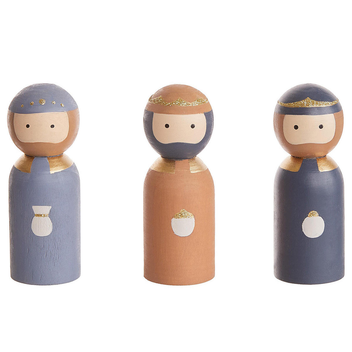 DEKO-KRIPPEN (9-teilig) X-Mas - Beige, Holz (22cm) - Butlers