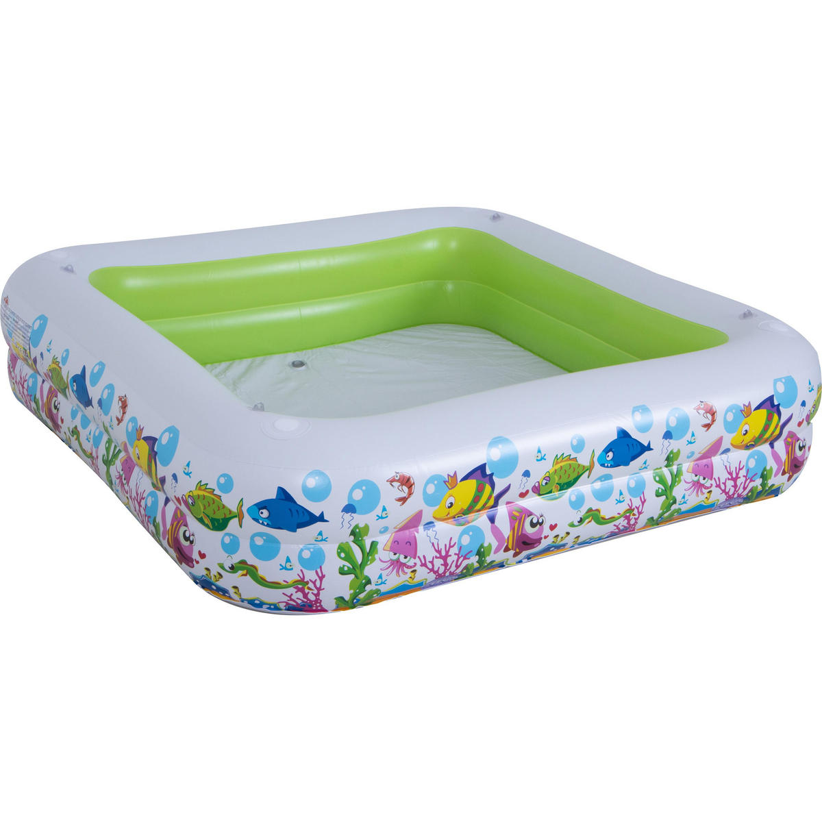 PLANSCHBECKEN aufblasbarer Pool mit Sonnenschutzdach "Square" 143x143x123 cm - Grün, Kunststoff (143/143/123cm) - SunClub