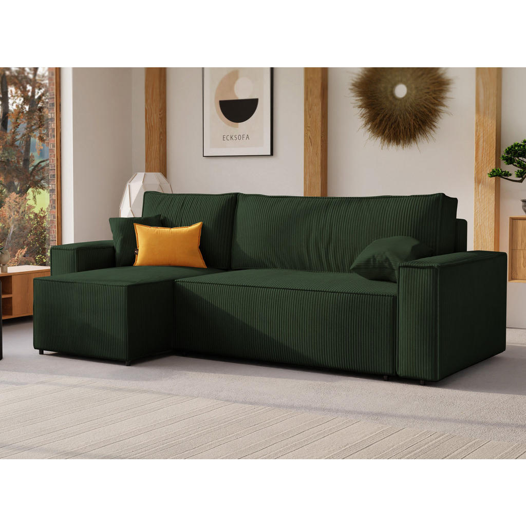 Thumbnail - Idohome Ecksofa, Grün, Textil, 4-Sitzer, L-Form,L-Form, 244x155 cm, Wohnzimmer, Sofas & Couches, Wohnlandschaften, Eckso...