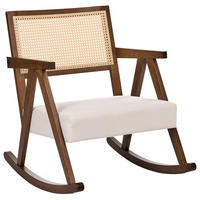 HOUPACÍ KŘESLO Dřevo Hnědé/Světle béžové Rya - hnědá/béžová, textil (65/79/78cm) - Beliani