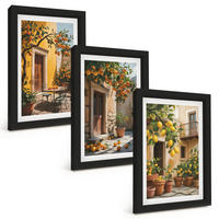 BILDER SET 3er Set - 20x30 cm Schwarzer Rahmen - Zitrusfrüchte, Hofpflanzen - Schwarz, Kunststoff (20/30cm) - TULUP