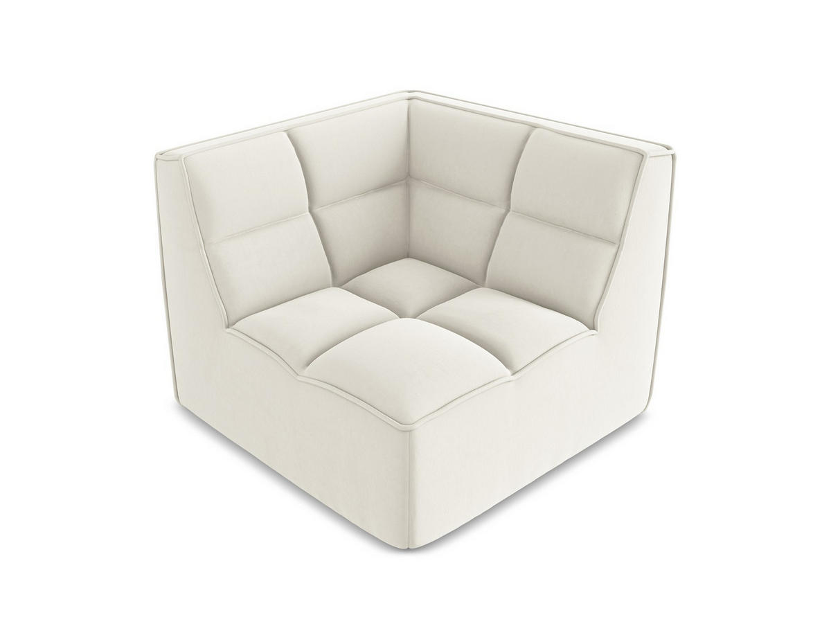 SOFAELEMENT Samt Stoff Beige - Beige/Creme, Kunststoff/Textil (98/75/98cm) - Makamii