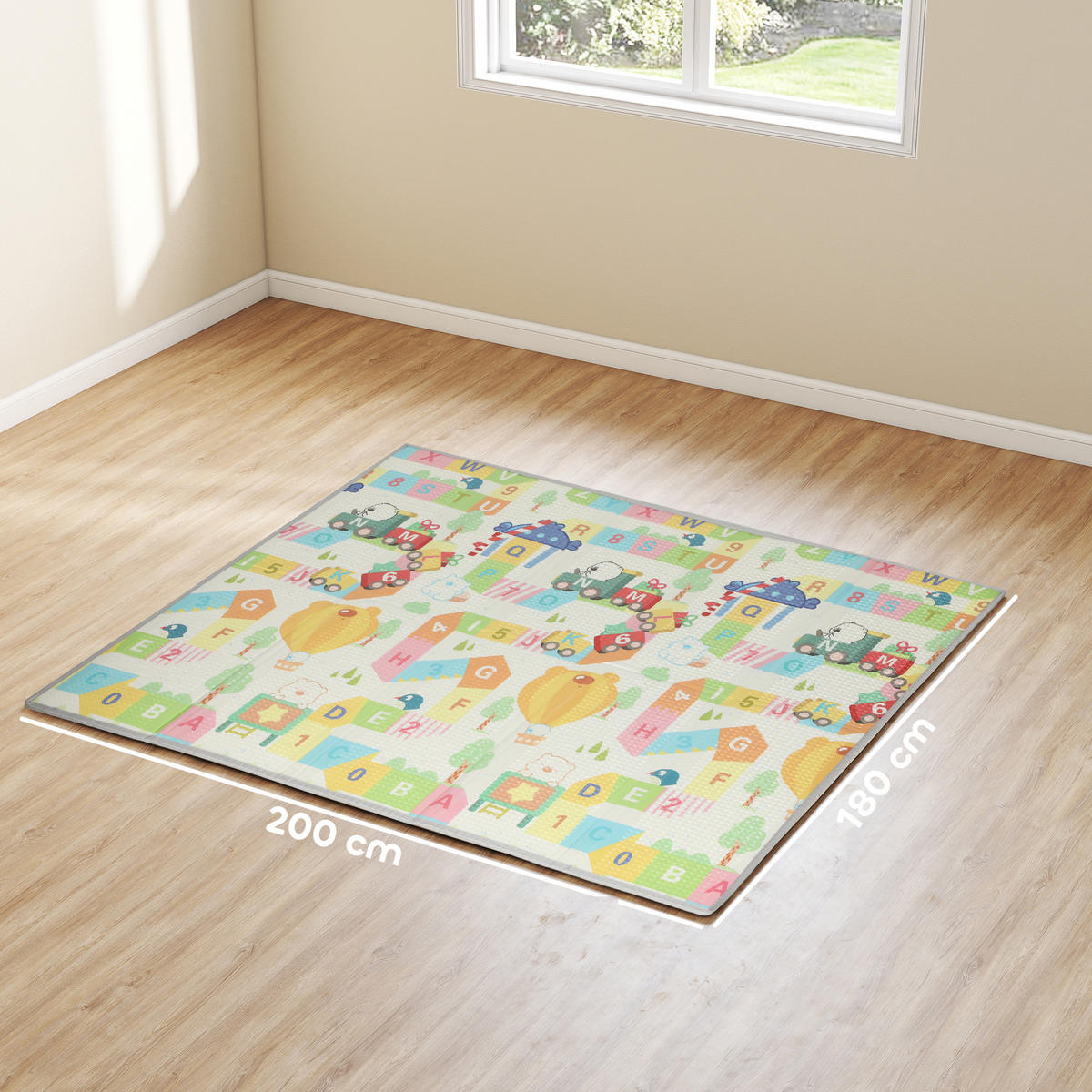 SPIELMATTE DE-18922 faltbar, reversibel, 200x180 cm Multicolor - Multicolor, Kunststoff (180/200cm) - ComfortXL