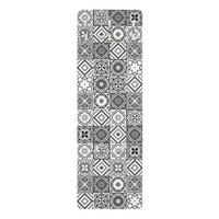WANDGARDEROBE - Mediterranes Fliesenmuster Graustufen 34/105 cm - Grau, Holzwerkstoff (34/105/1.6cm) - Bilderwelten
