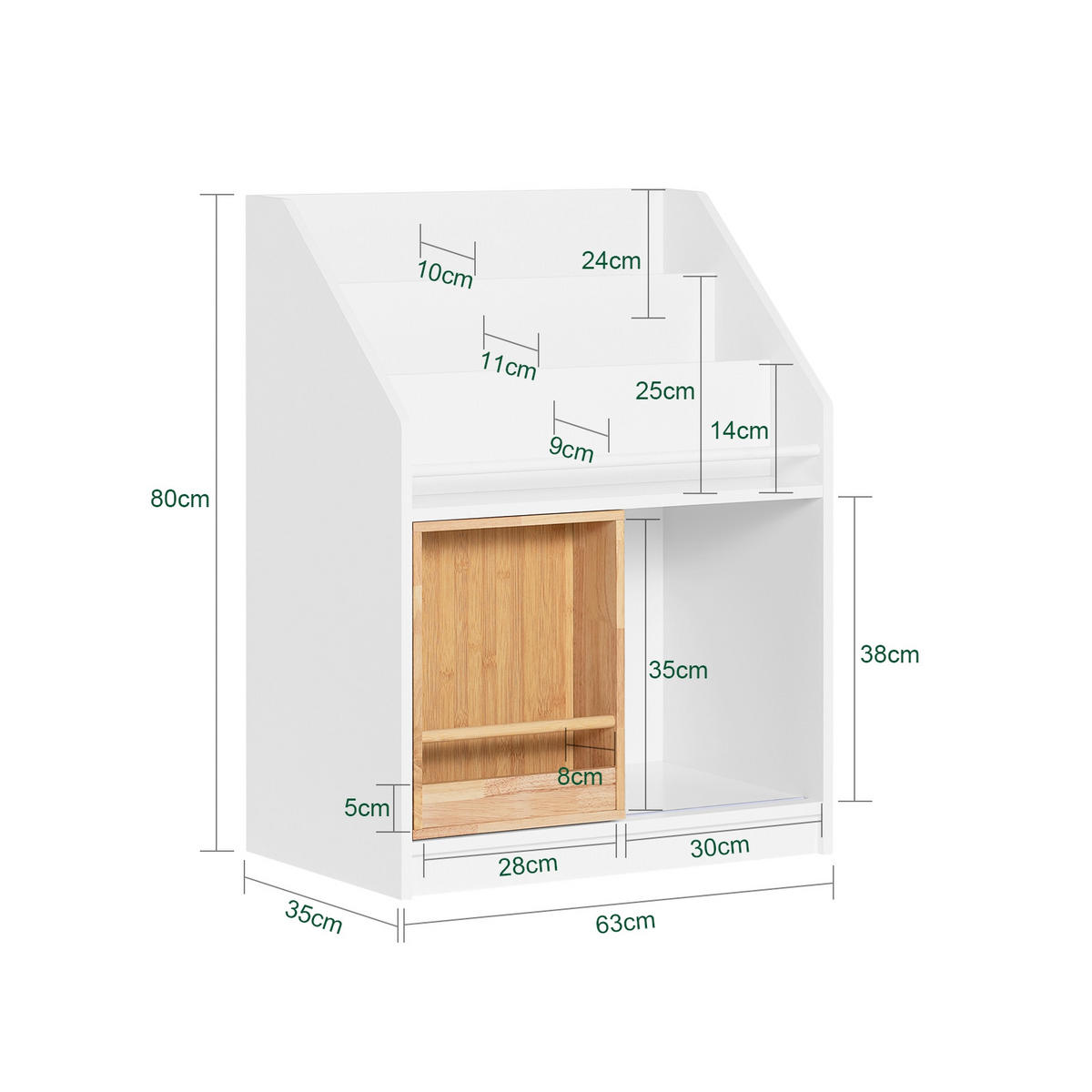 KINDERREGAL Weiß - Weiß, Holzwerkstoff (63/80/35cm) - SoBuy