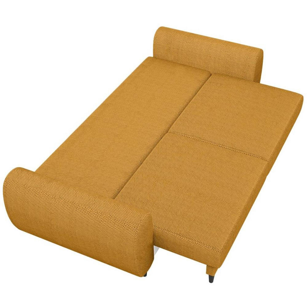 3-SITZER SCHLAFSOFA Cortez gelb - Gelb/Schwarz, Textil (251/76/95cm) - Beautysofa