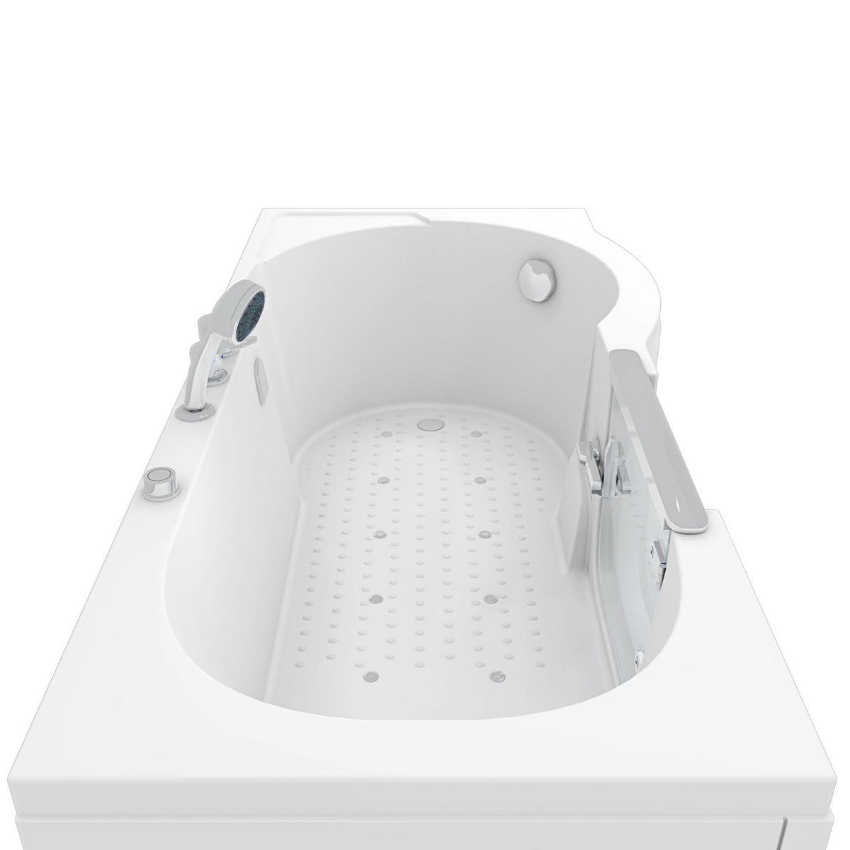 SITZBADEWANNE Senioren Wanne Sitzwanne mit Tür S12-EH-AIR-L 170x85cm - Weiß, Glas/Kunststoff (85/60/170cm) - AcquaVapore by Sandra Jentho