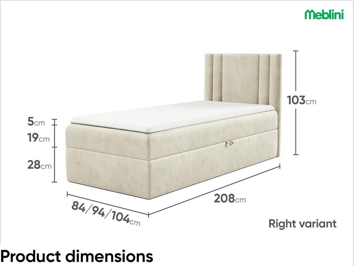 KINDERBETT CARDI - Beige, Holzwerkstoff (84/208cm) - Meblini