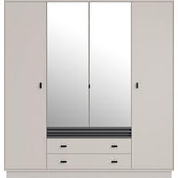 DREHTÜRENSCHRANK PUNTO 200/210/56cm 4-türig mit Spiegel Kaschmir - Kaschmir, Holzwerkstoff (200/210/56cm) - MASSENO