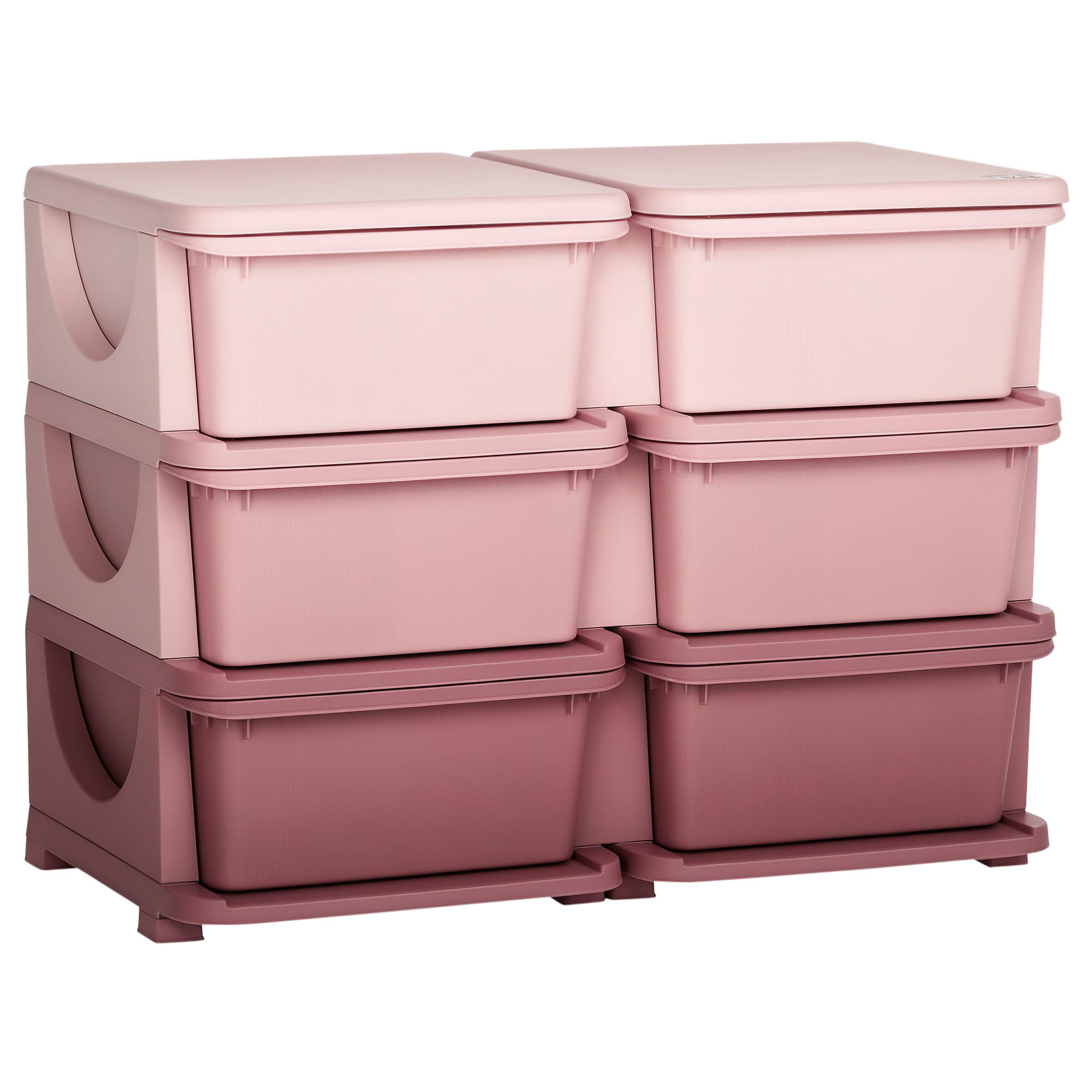 SPIELZEUGKISTE DE-09536 3 Schubladen mit Sitzfläche Rosa - Pink, Kunststoff (37/75cm) - ComfortXL