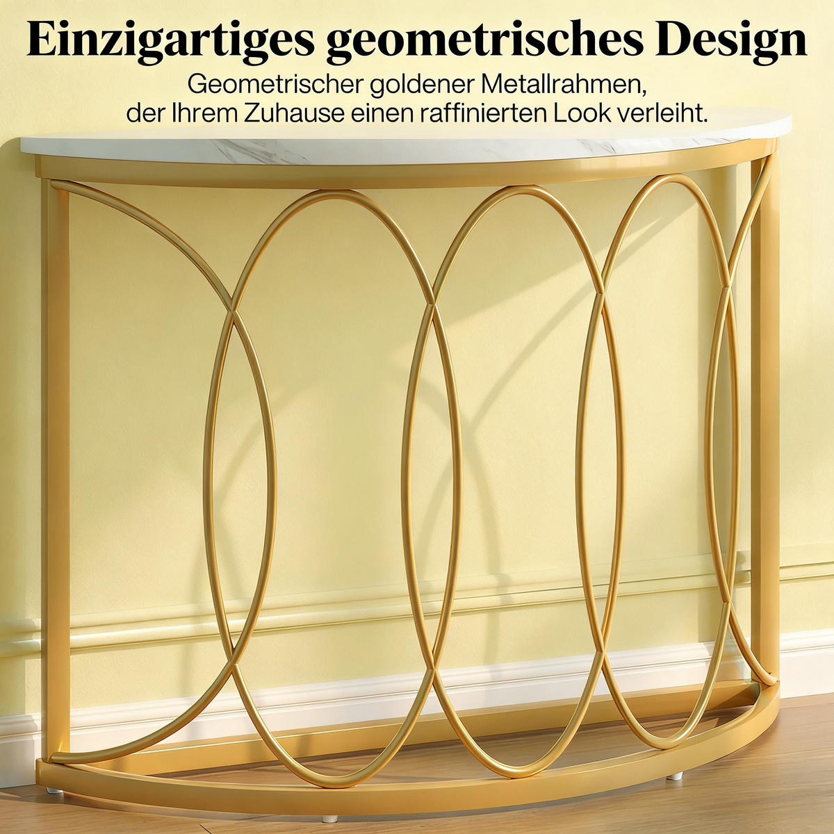 KONSOLENTISCH Gold-Weiß 110/35/80 cm - Goldfarben, Holzwerkstoff (35/110/80cm) - PANGIVO