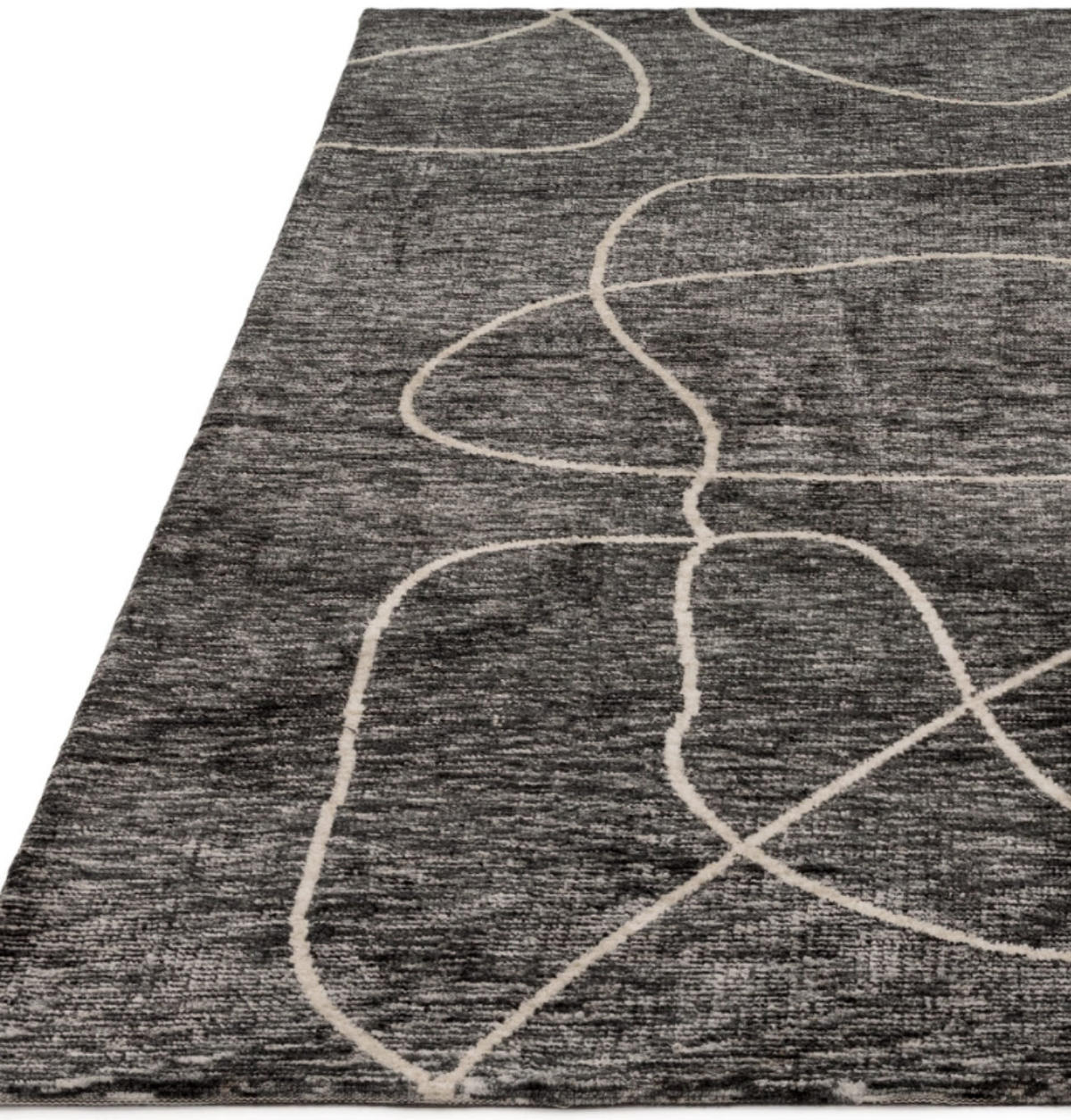 TEPPICH modern Wohn-/Schlafzimmer RINEAL Schwarz 120 x 170 cm - Schwarz, Textil (120/170cm) - Novatrend