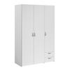 KLEIDERSCHRANK weiß 120 cm 3-türig, Drehtürenschrank - Silberfarben/Weiß, Holzwerkstoff/Kunststoff (120/185/51cm) - Furn.Design