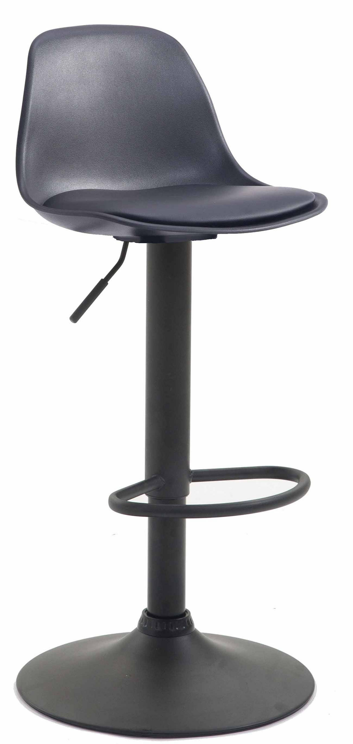 BARHOCKER Kunststoff schwarz - Schwarz, Kunststoff/Metall (39/82/43cm) - CLP