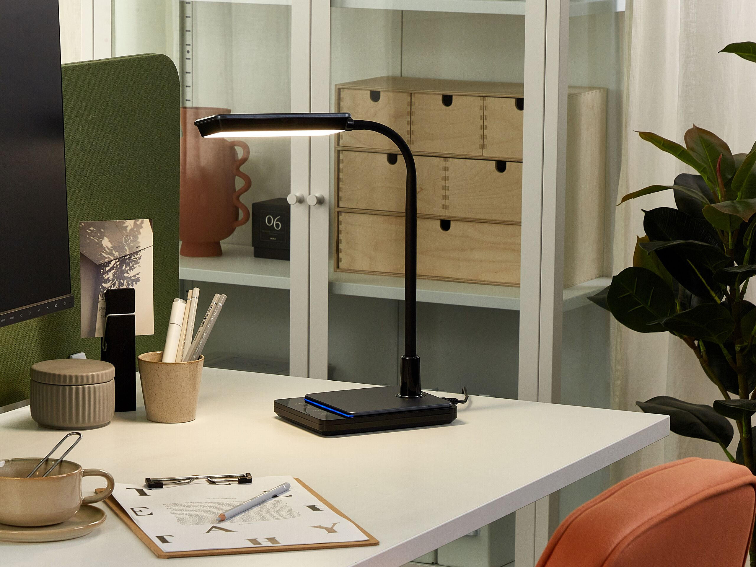 SCHREIBTISCHLAMPE Centaurus 14/19/38 cm - Schwarz, Kunststoff (14/19/38cm) - Beliani