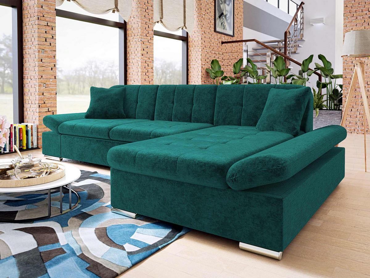 ECKSOFA Malwi, Seite: Rechts - Bronzefarben, Holz/Textil (278/161cm) - MIRJAN24