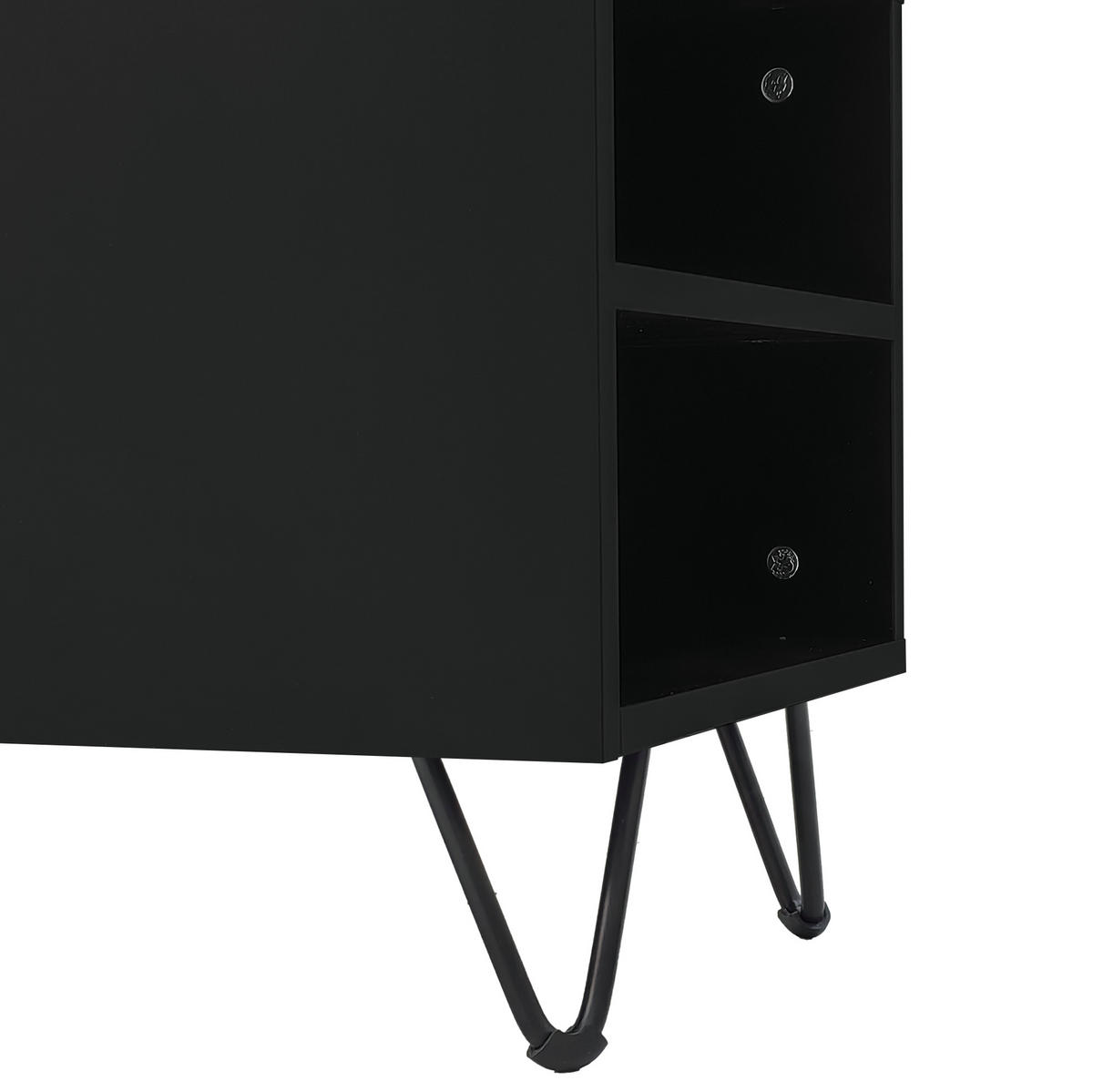 LOWBOARD 180/36/43 cm Schwarz/Holzoptik aus MDF und Spanplatte mit Stauraum - Schwarz, Holzwerkstoff (36/43/180cm) - OKMYHOME