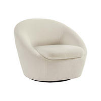 DREHSESSEL rund - Bouclé-Stoff - Weiß - LACARA - Weiß, Textil (88/70/78cm) - Vente-Unique