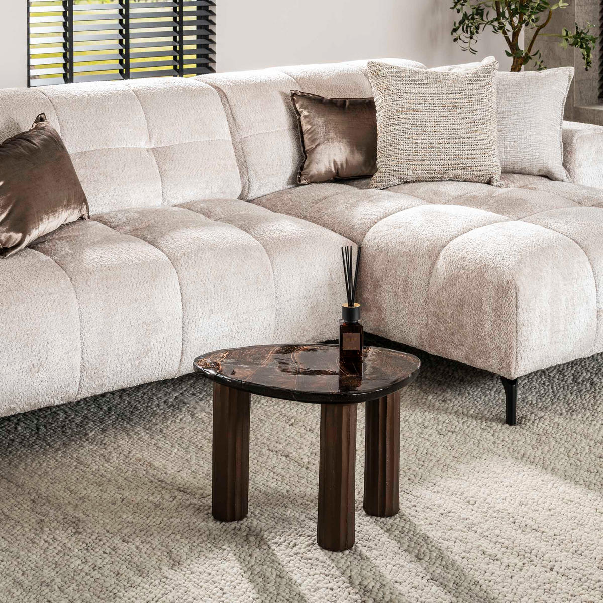 COUCHTISCH Salon Braun 37/51/35 cm - Kupferfarben, Glas (37/51/35cm) - Hoyz Collection