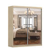 SCHWEBETÜRENSCHRANK Multi 20 Sonoma Eiche/Weiß + Spiegel 183 cm - Alufarben/Weiß, Glas/Holzwerkstoff (183/218/61cm)