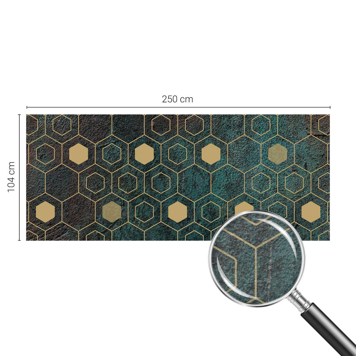 FOTOTAPETE 250x104 cm - Geometrische Sechsecke - Grün, Textil (250/104cm) - Wallfluent