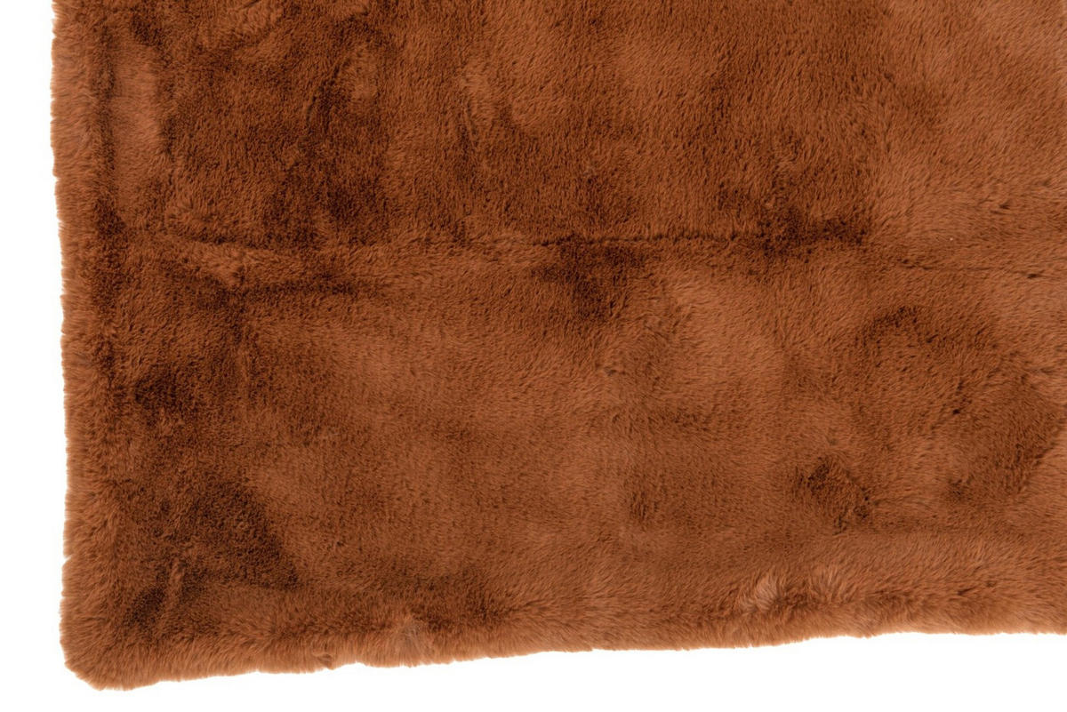 DECKE RSTY - Bernsteinfarben, Textil (130/180cm) - J-Line