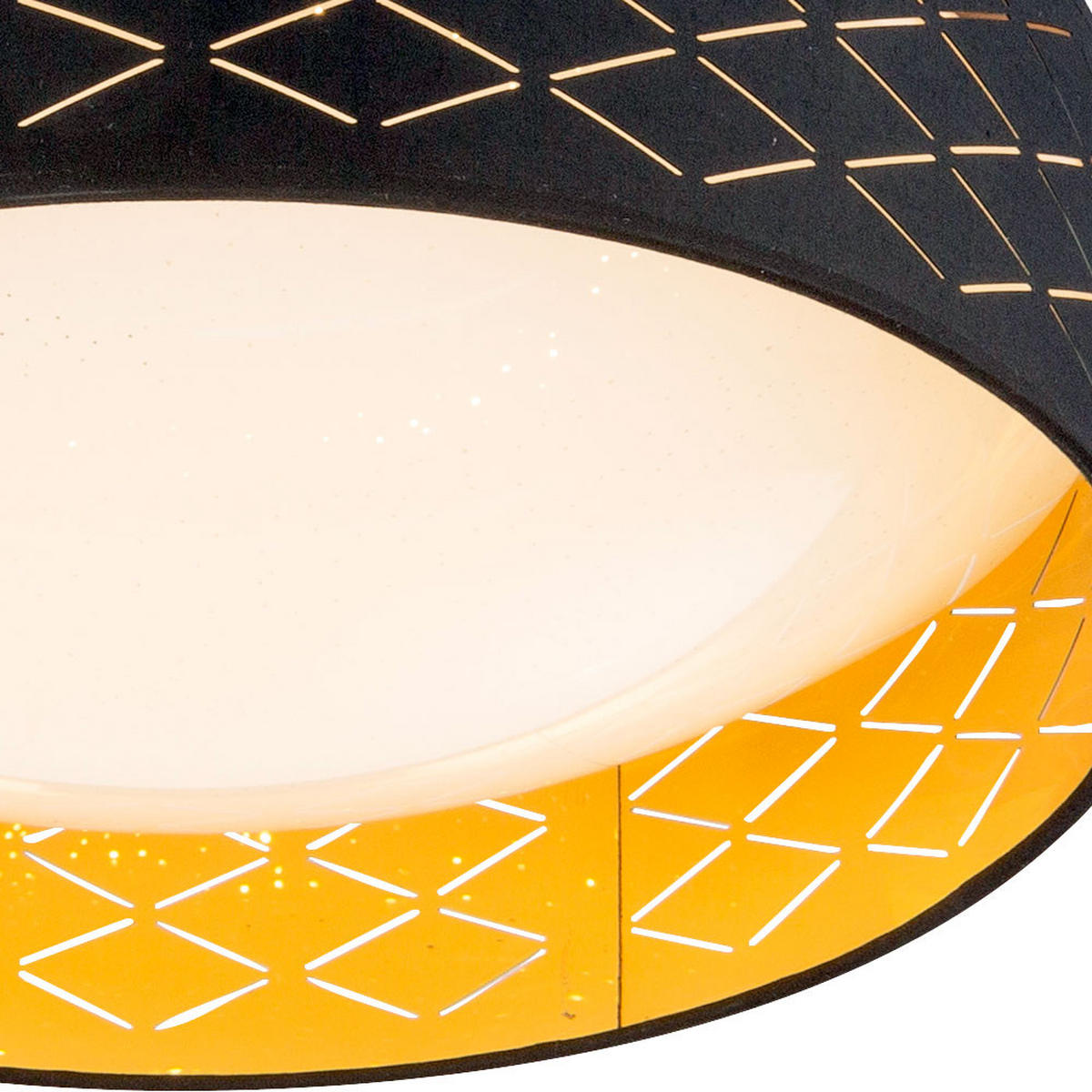 LED DECKENLEUCHTE Clarke schwarz gold - Schwarz, Metall (40/40/12cm) - Globo Lighting