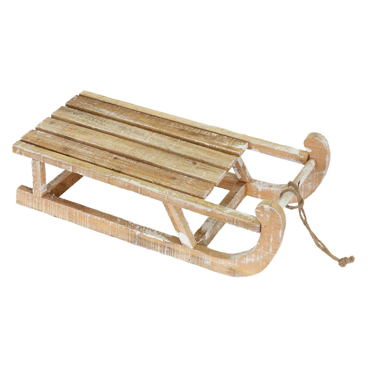 WEIHNACHTSSCHLITTEN 50,5 cm Braun aus Holz mit LED - Braun, Holz (23.5/13.5/50.5cm) - ECD-Germany