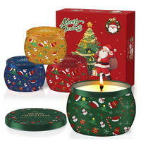 DUFTKERZEN 4-teiliges Set Weihnachten Sojawachs Aromatherapie - Multicolor, Paraffin (2cm)